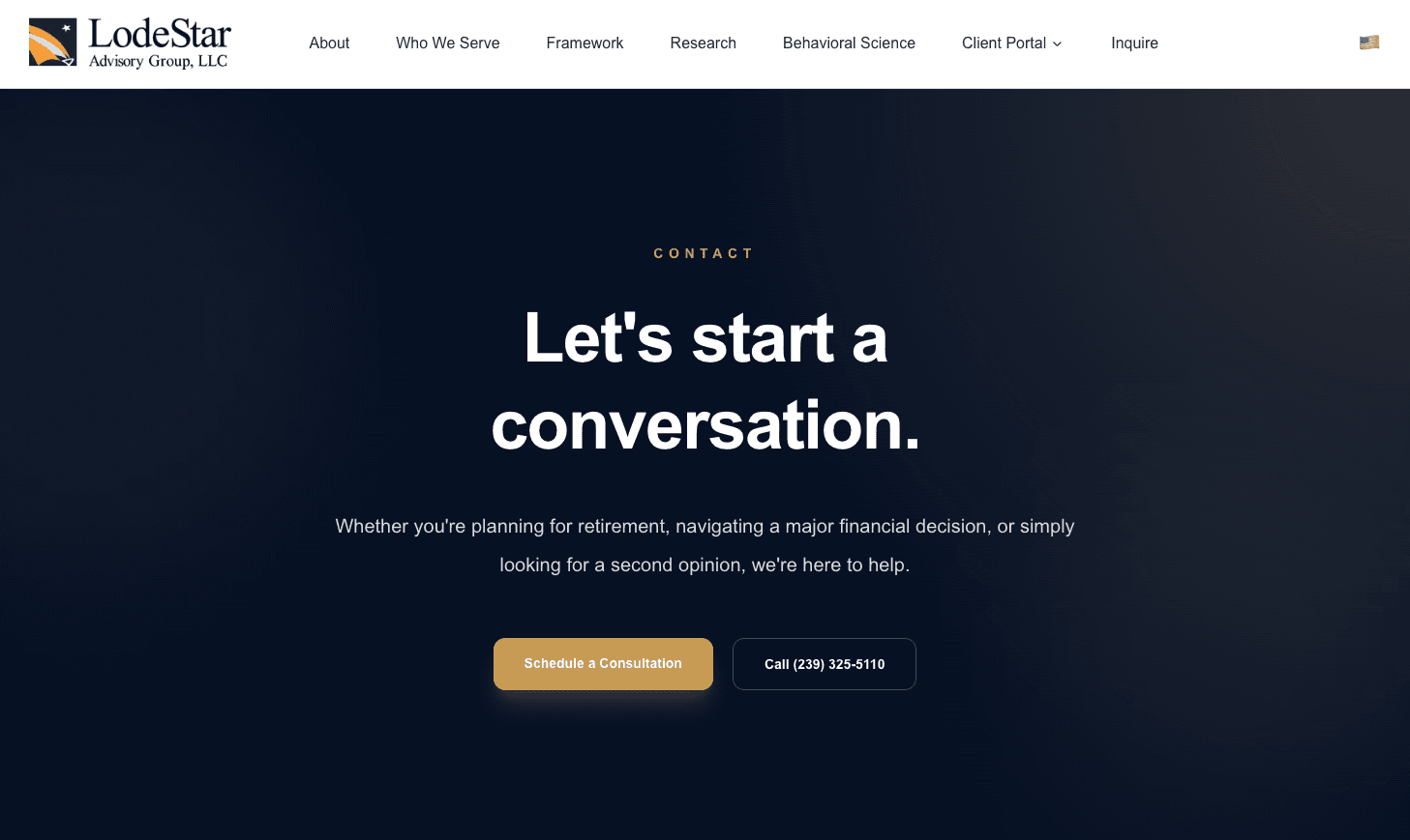 LodeStar contact page